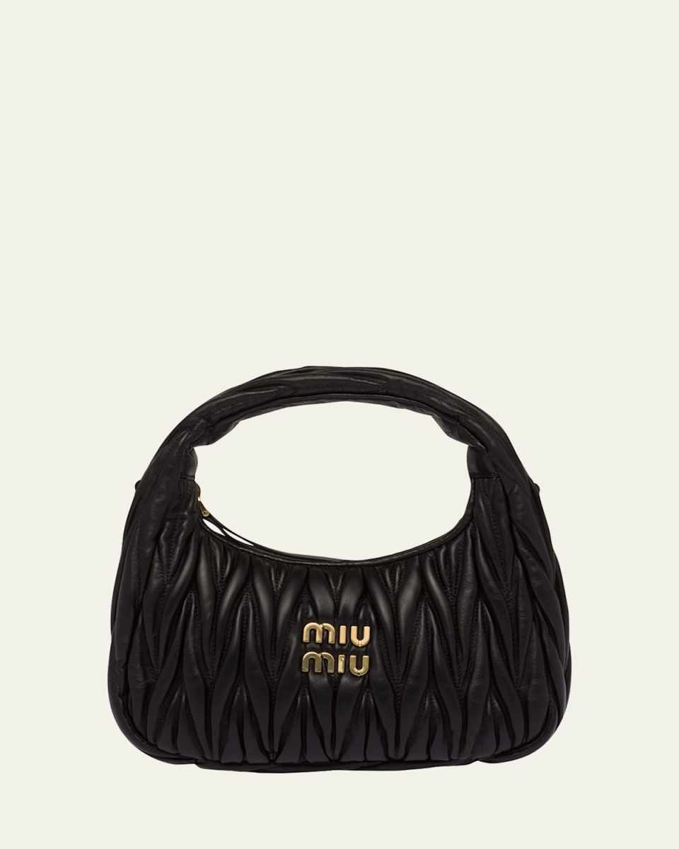 Matelasse Quilted Top Handle Hobo Bag